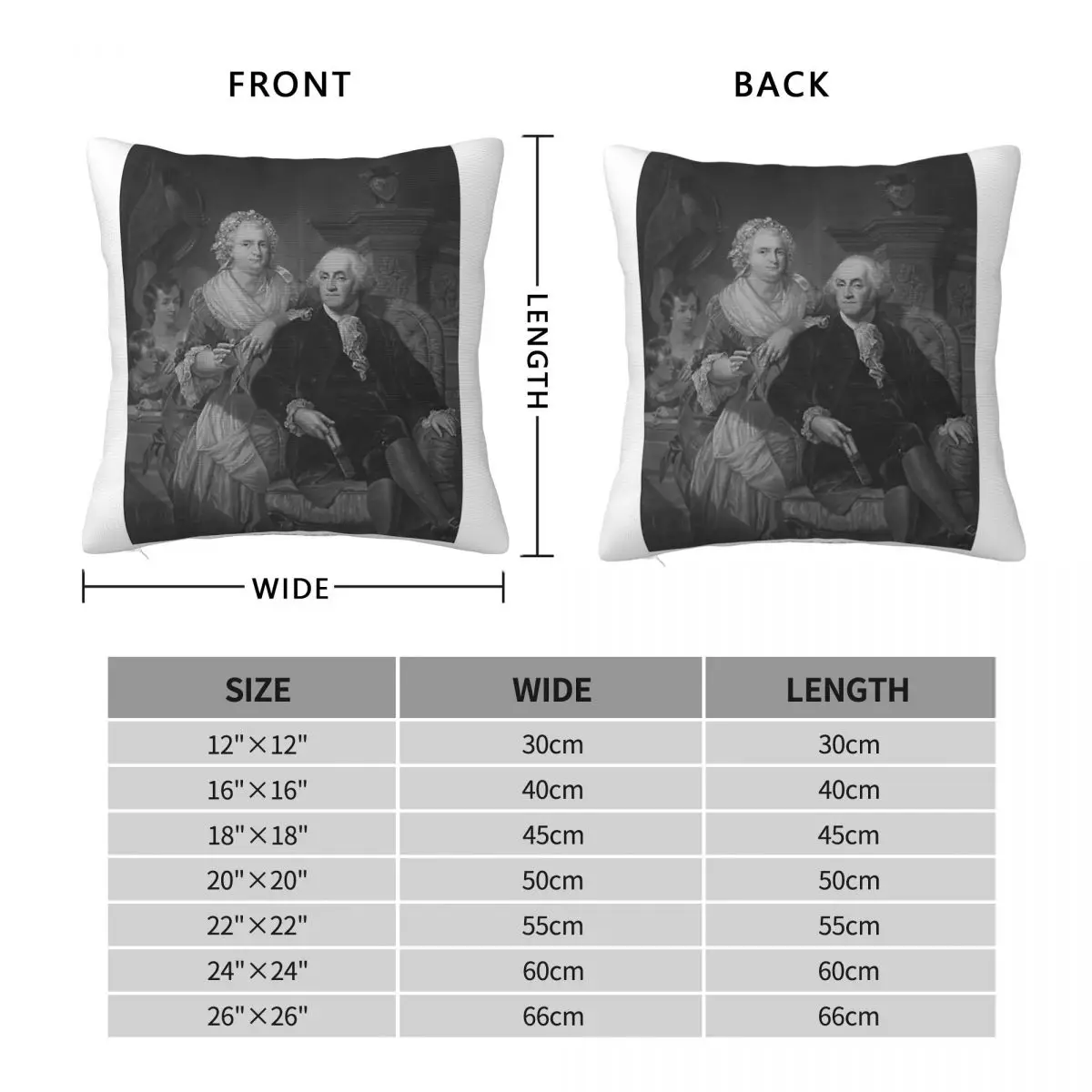 President Washington At Home Square Pillowcase Polyester Linen Velvet Pattern Zip Decor Throw Pillow Case Sofa Cushion Cover