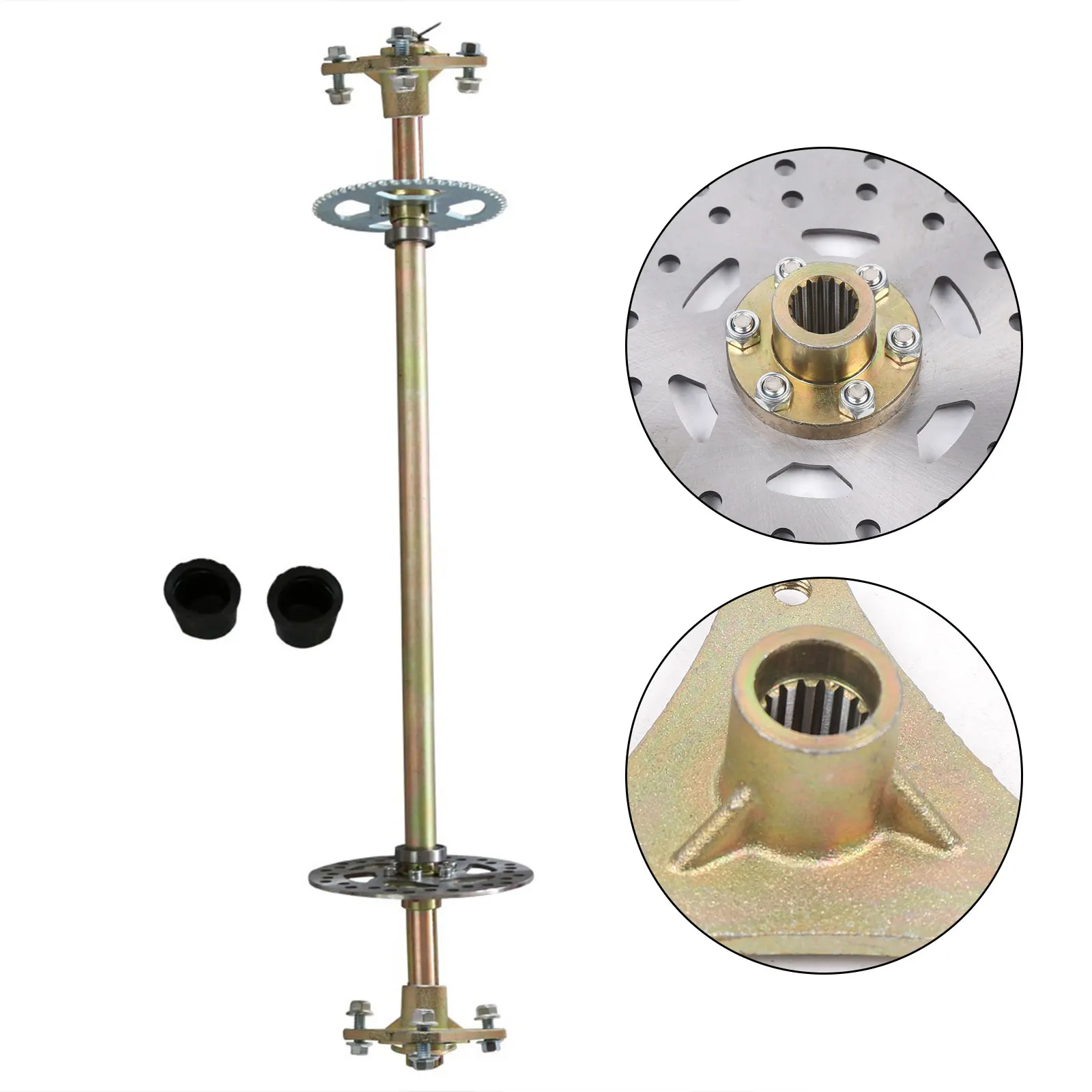 Go Kart Rear Axle Assembly Kit 29.13''(740mm)Complete Wheel Hub for Mini Kids ATV QUAD Buggy for DIY Gokart Projects or Rebuilds