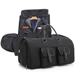 Sports Travel Bags For Men Gym Handbag Convertible Garment Bag with Shoulder Strap Folding Business Duffel Bag Shoes Compartment