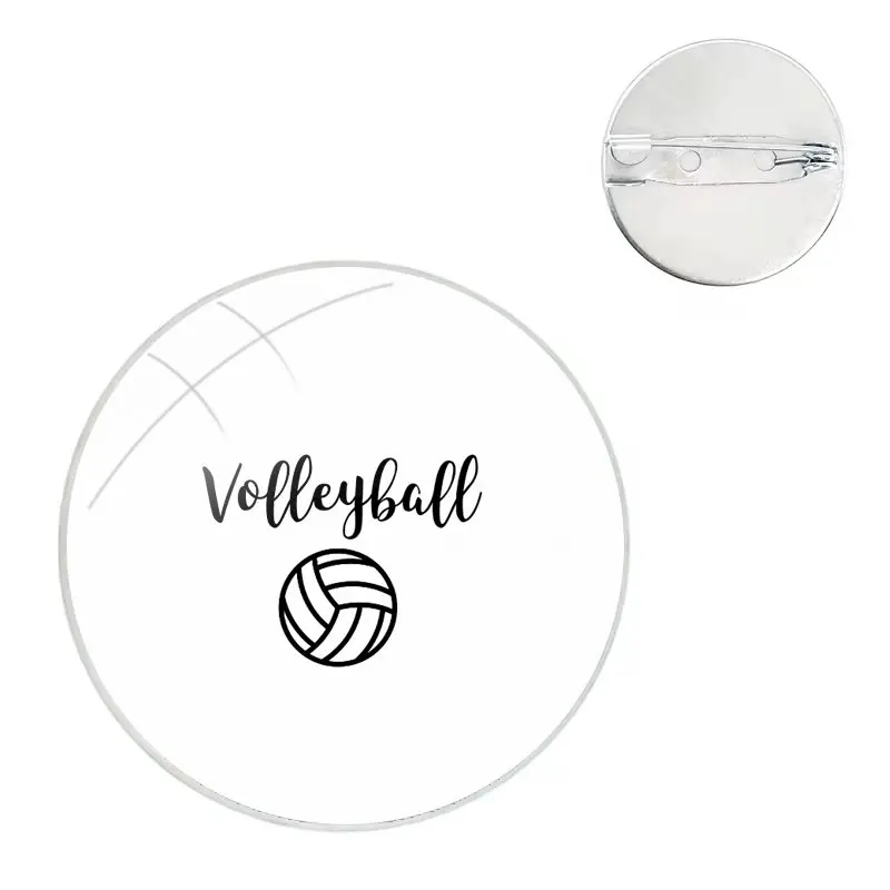 Broches en métal colorées pour vêtements, badge de sport de volley-ball, épingles mignonnes, cadeau de décoration de sac à dos