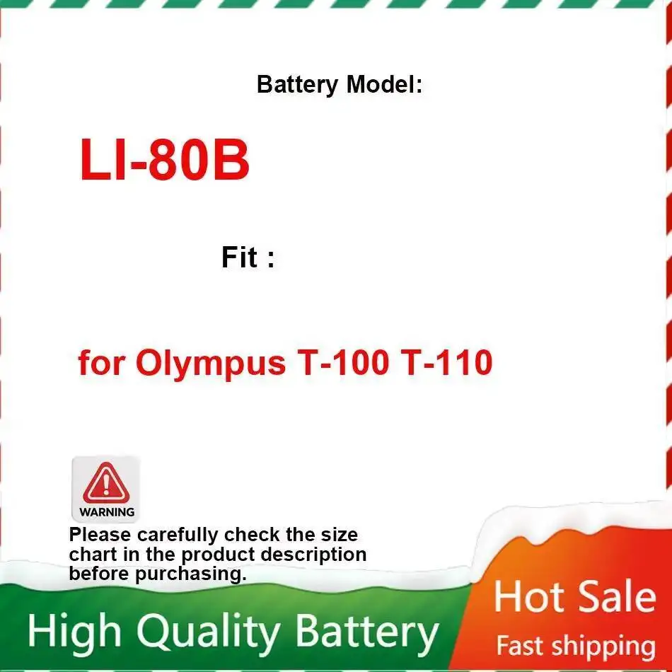 Strong Compatibility Batteries For Olympus T-100 T-110 900Mah Camera Battery LI-80B + Track Code