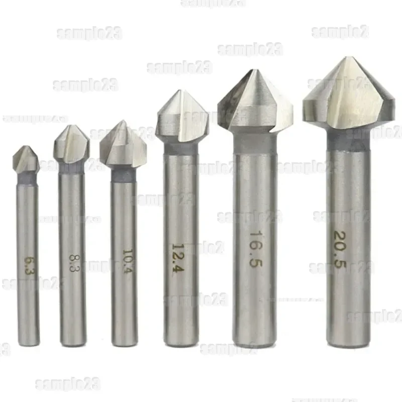 

6Pcs 6.3-20.5mm 3 Flutes 90 Degree HSS Chamfering Cutter Woodworking Milling Cutter Countersink Drill Bit Hole Opener Set