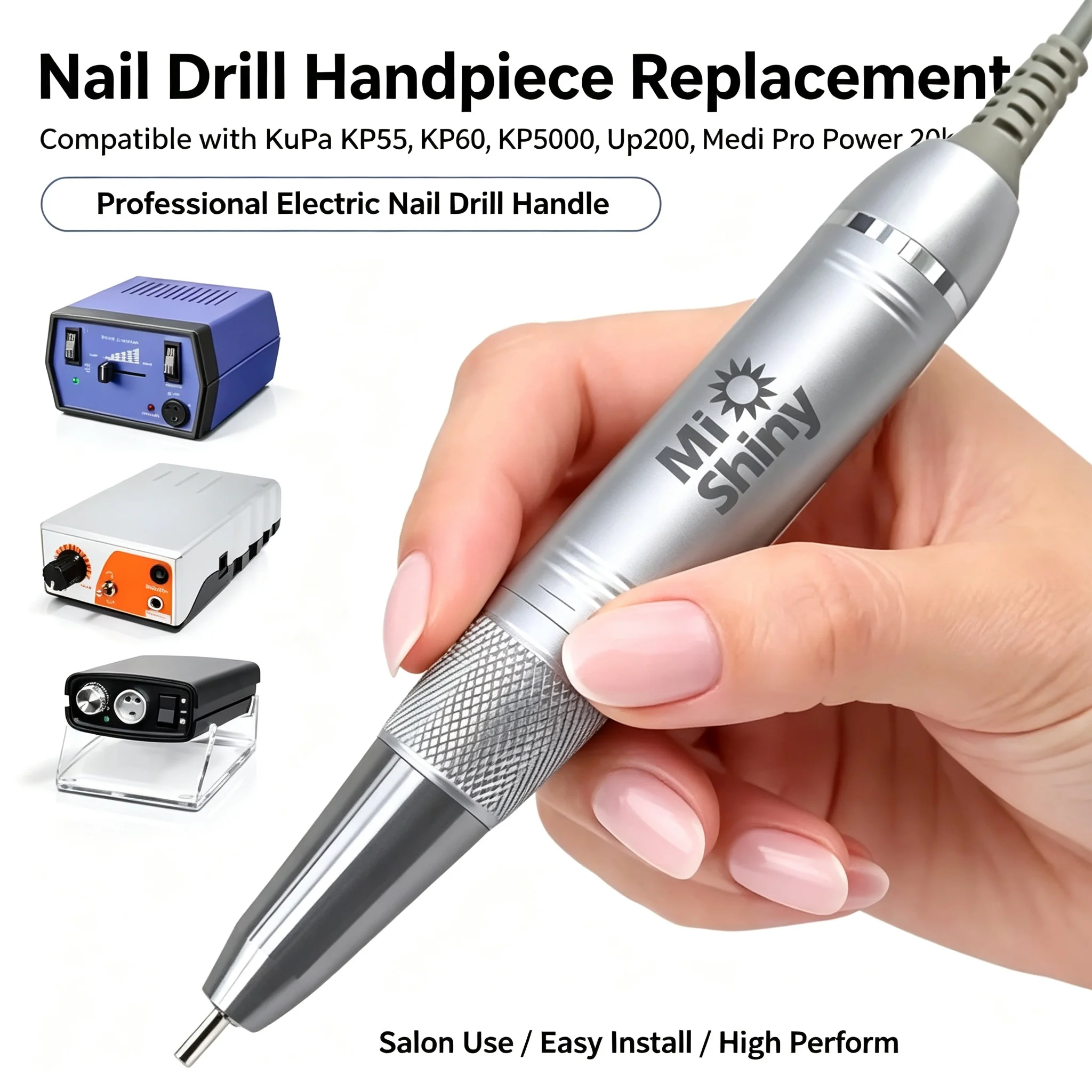 Nail Drill Handpiece Replacement Compatible with KuPa KP55, KP60, KP5000, Up200, Medi Pro Power 20k - Profession