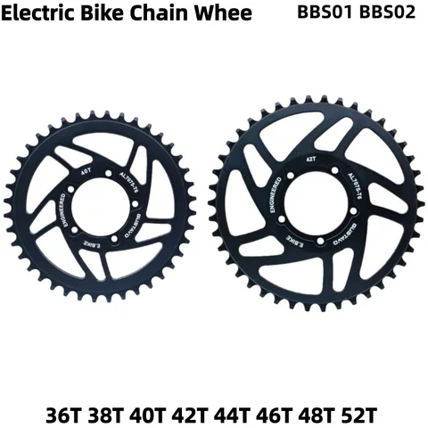 Coroa de Bicicleta Elétrica GUSTAVO para Motor de Transmissão Central BAFANG BBS01 BBS02, Sprocket 36/38/40/42/44/46/48/52T