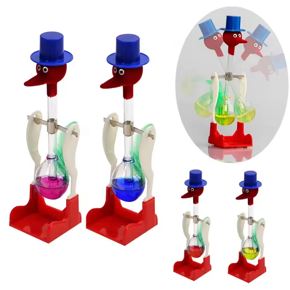 Creative Bird Drinking Water Ornament for Home Office Glass Drinking Birds Desk Toy Non-Stop Glass Duck Novelty Educational Toys