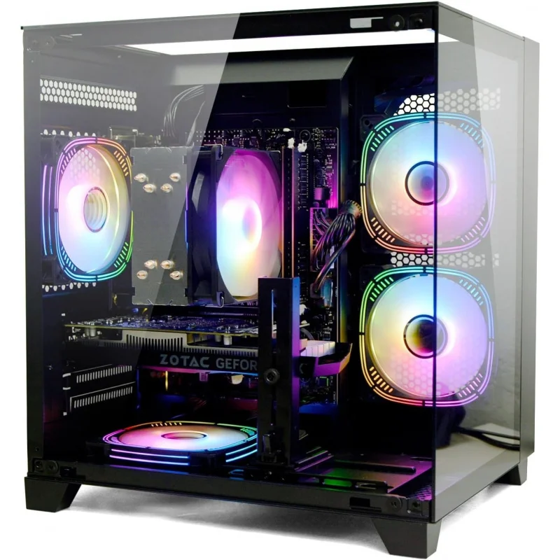 PC Desktop, I5-12400F, 2.5GHz, GeForce RTX 3050 6GB, 16GB DDR4 RAM, 1TB NVME SSD, for Gaming and Work, Black