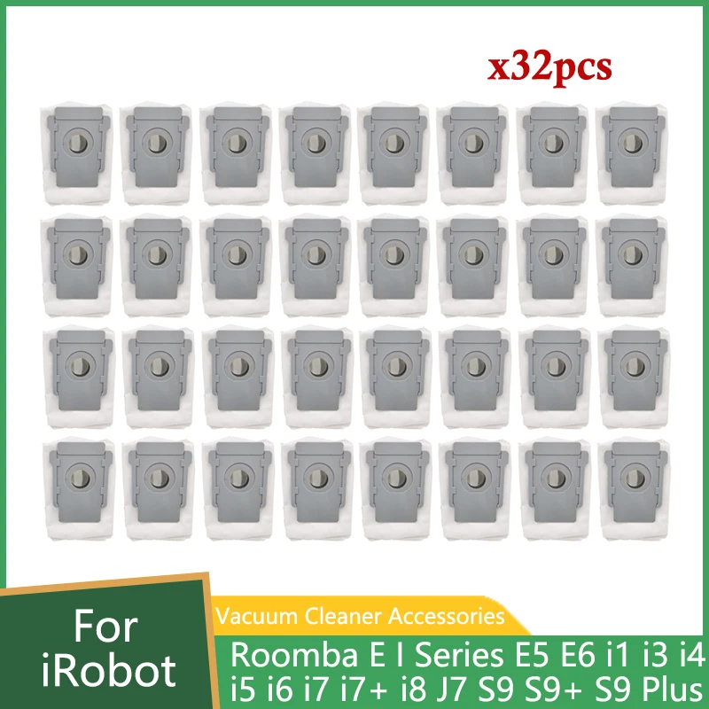 

32 шт. мешки для пыли для iRobot Roomba E I серии I3 I6 + I7 E5 E6 E7 S9 S9 + S9 Plus, детали для пылесоса, мешки для мусора для удаления грязи