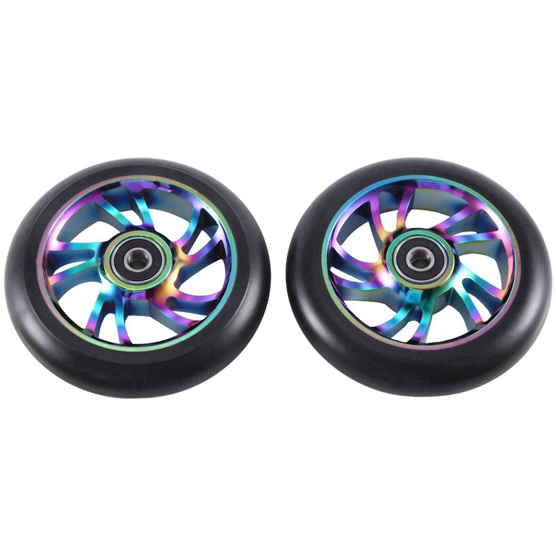 

2Pcs Colorful Aluminium Stunt Scooter Wheels Aluminum Scooter Wheel Wheels Accessories 110 Mm Scooter Accessories