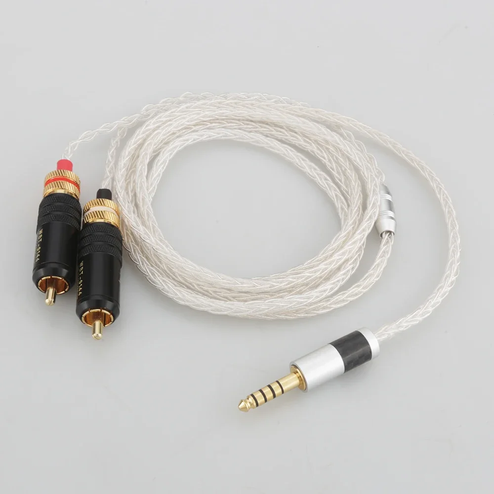 8 Kerne 100 % reines Silber Audio-Upgrade-Kabel als Ersatz für digitalen Audio-Player NW-WM1A, NW-WM1Z auf 2RCA-Stecker