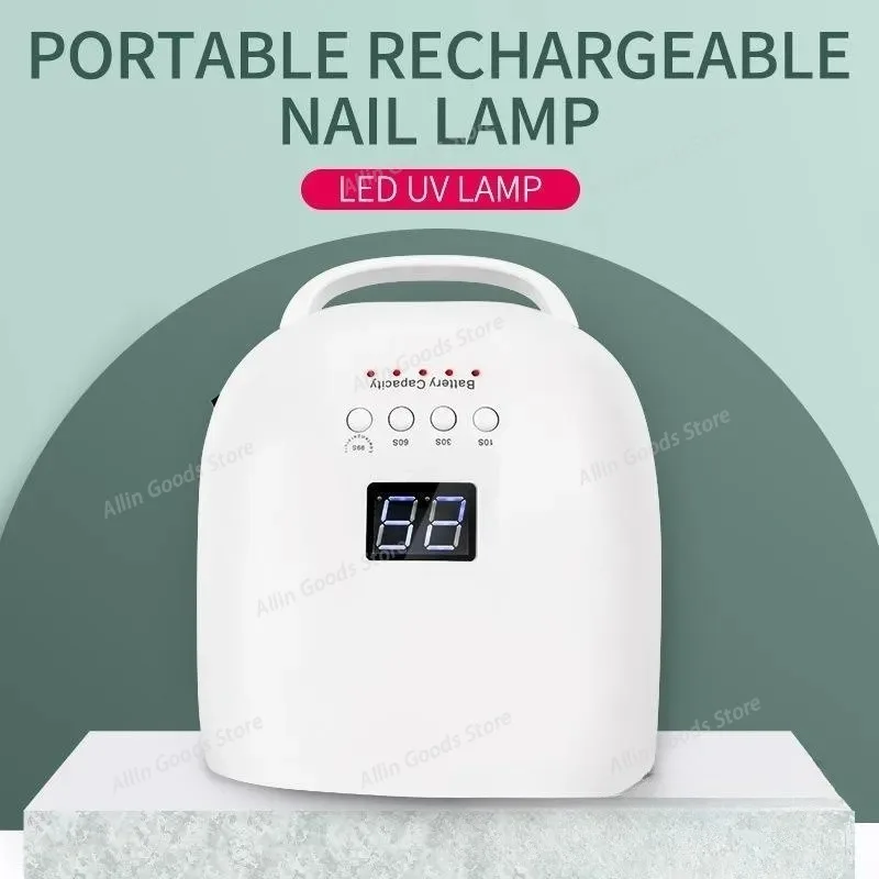 Wireless Rechargeable UV LED Nail Light Red Light Anti Black Hands Fast Gel Polish Nail Tip Curing Nail Art Dryer