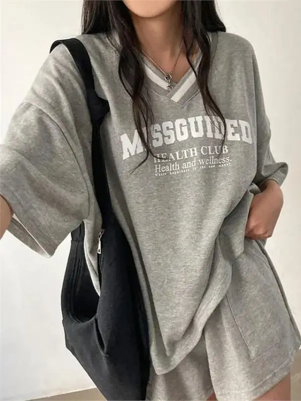 

Summer Korean Style Dongdaemun Design Fashion Sports Women's Set Short Sleeve Shorts Casual Slimming Two-Piece Suit