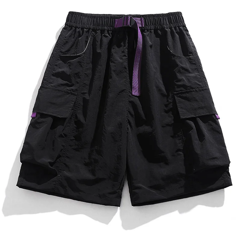 Skateboard-Shorts für Damen, Sommer, lässig, lockere Shorts mit Gürtel, Herren, große Tasche, Cargo-Shorts, atmungsaktiv, Bermuda, gerade Shorts – Detail 18