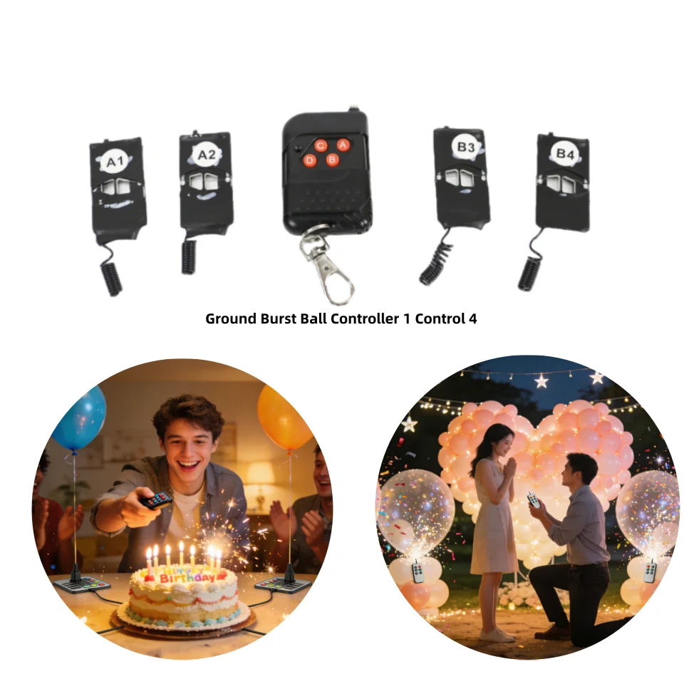 

Multi Channel Balloon Control System, 1-to-4 Wireless Controller for Event Decoration