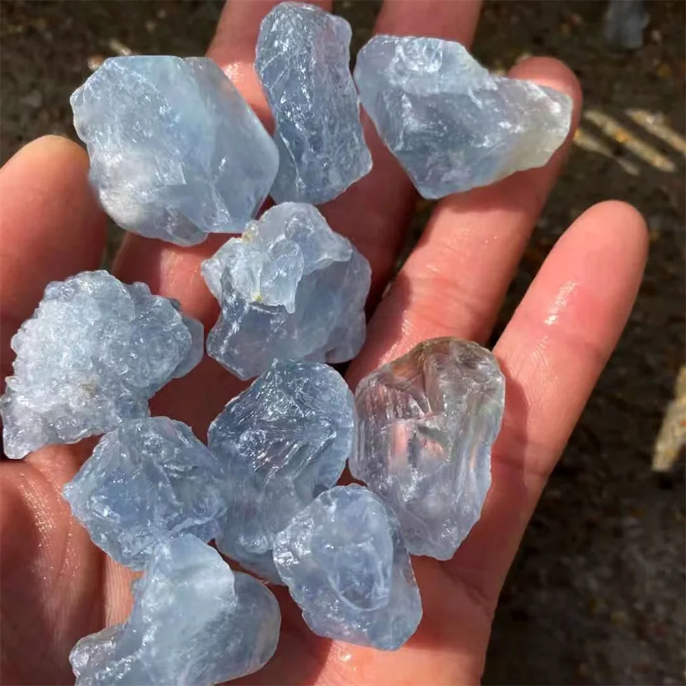 Natural Crystal Quartz Celestite Raw Stone Rough Blue Celestite Crystal Aquarium Fish Tank Decoration