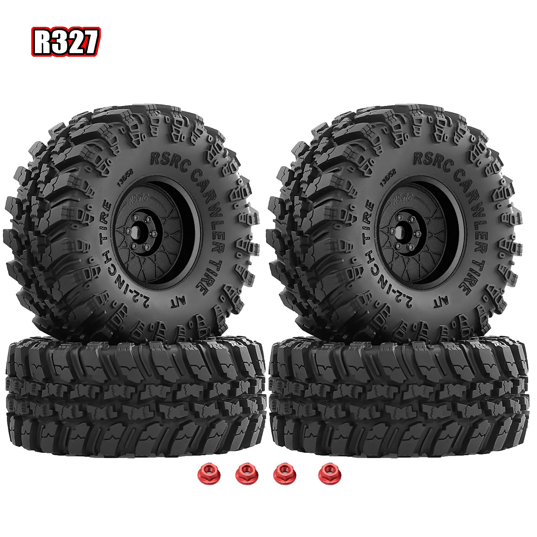 Pneumatici per imbracatura di fango 2.2 e ruote Beadlock 2.2 Cerchi esagonali da 12 mm per Axial Capra Wraith/Traxxas TRX4 / Gen8 Everest gen 7 Pro