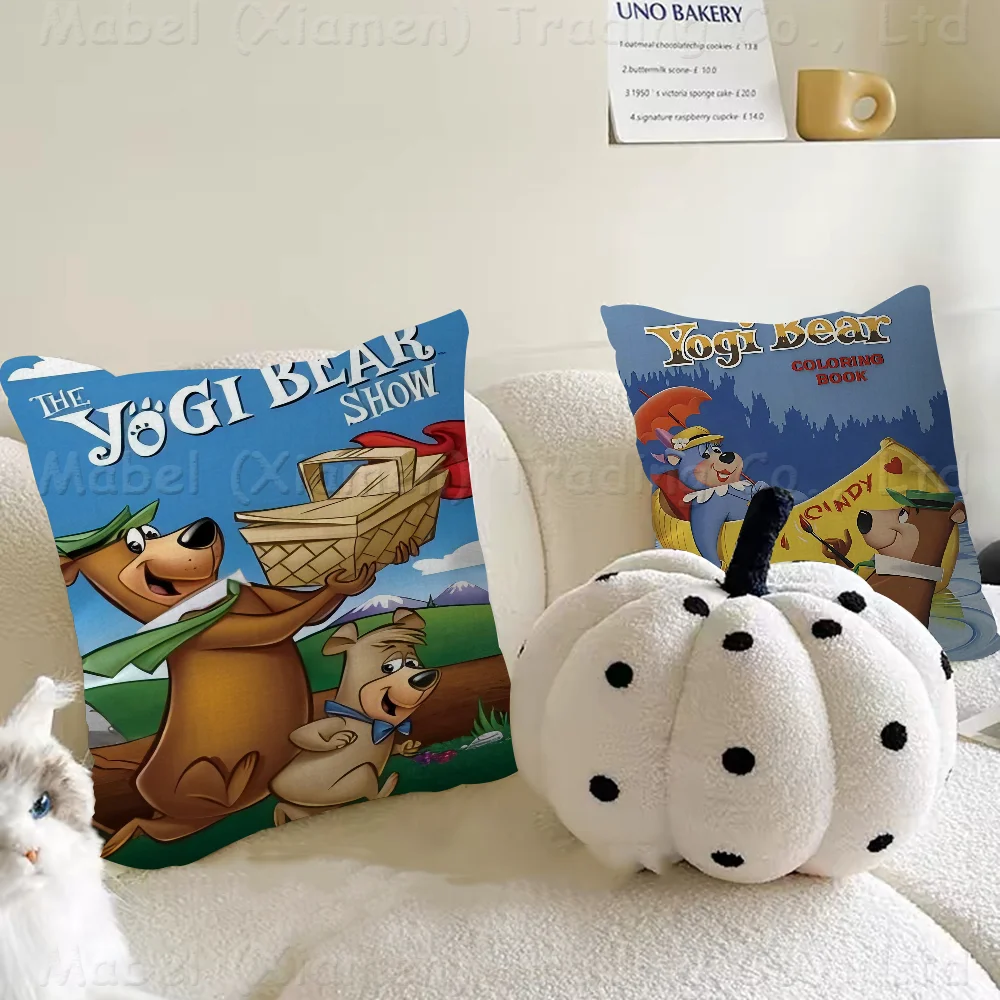 Cartoon The Yogi Bear Show 45*45cm Cushion Cover Pillow Cover Decor Pillowcase Home Pillowcase For Couch Pillow