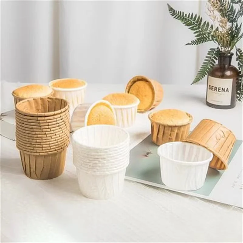 50 pcs Large Cupcake Paper Cup Oilproof Cupcake Liner Baking Cup Tray Case Wedding Party Caissettes Golden Muffin Wrapper Paper