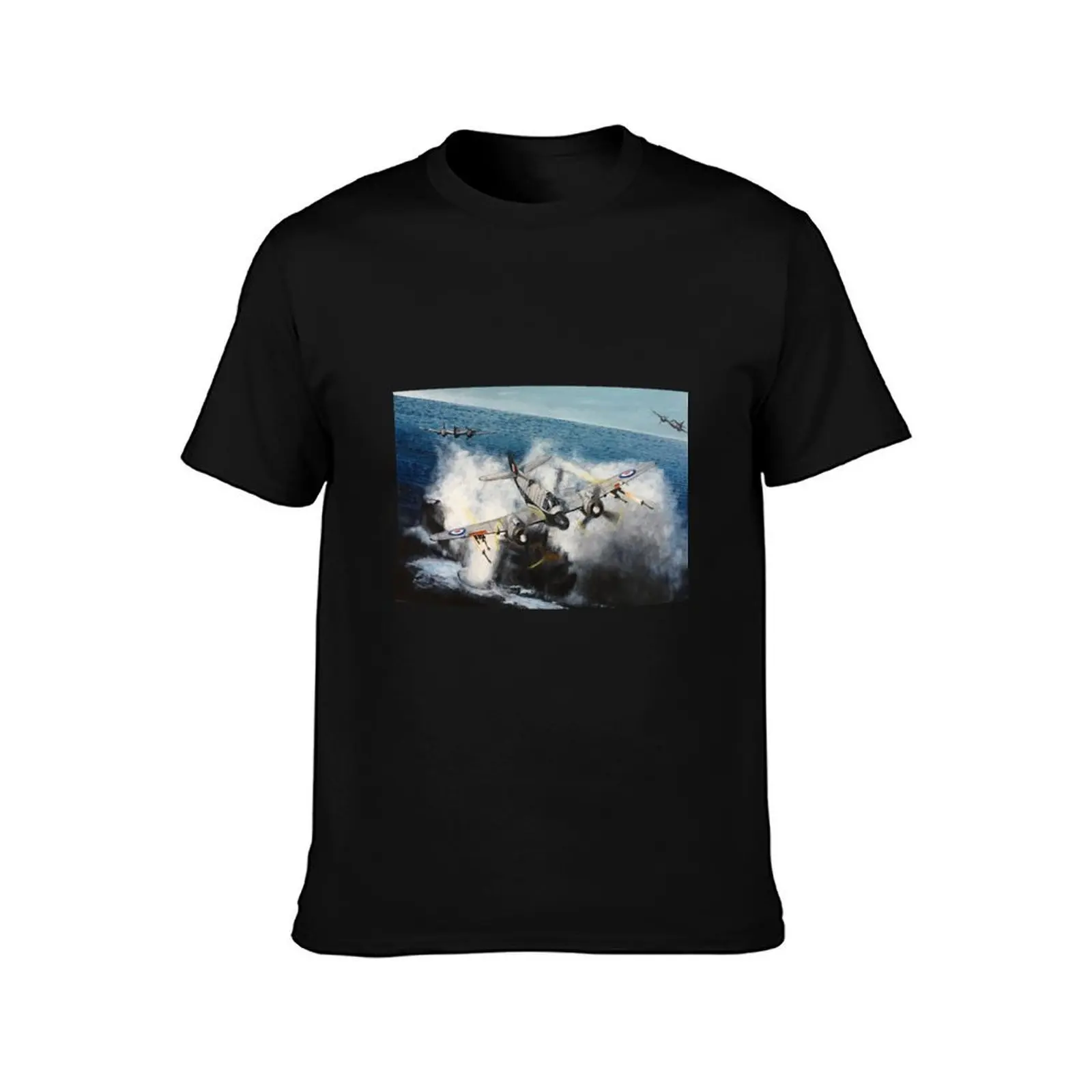 Bristol Beaufighter attacking a Ship T-Shirt, Summer Casual Cotton Tee, Oversized Streetwear Tops, Vintage Graphic Print