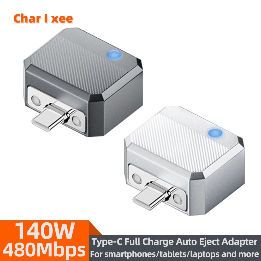 140W PD Type-C to C Charger Adapter Auto Eject Full Charge Separator Smart Battery Protection for Smartphone Notebook