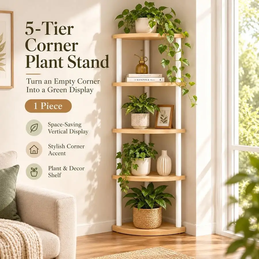 3/5-Tier Plant Stand, Indoor Multi-Level Plant Shelf, Space-Saving Flower Pot Display Rack, Living Room, Bedroom, Balcony, Study