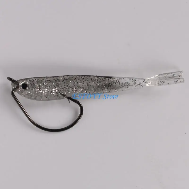 

G6DE 10Pcs Soft Rubber Lures Swim Baits Fork Tail Soft Fishing Seawaters Baits