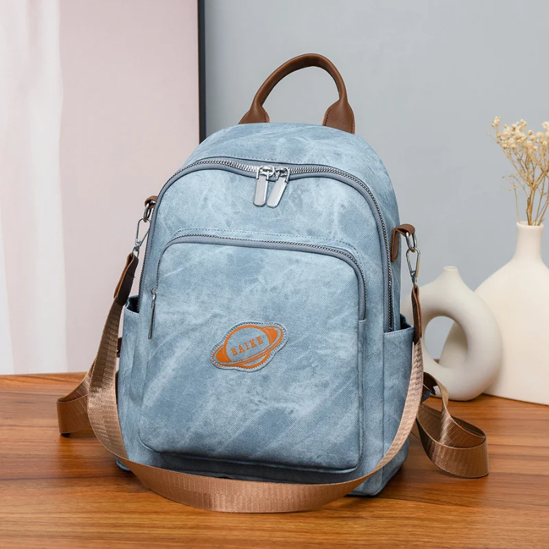 

New style double-shoulder bag for women, with a large capacity, fashionable, casual, versatile, and a multi-functional commuting