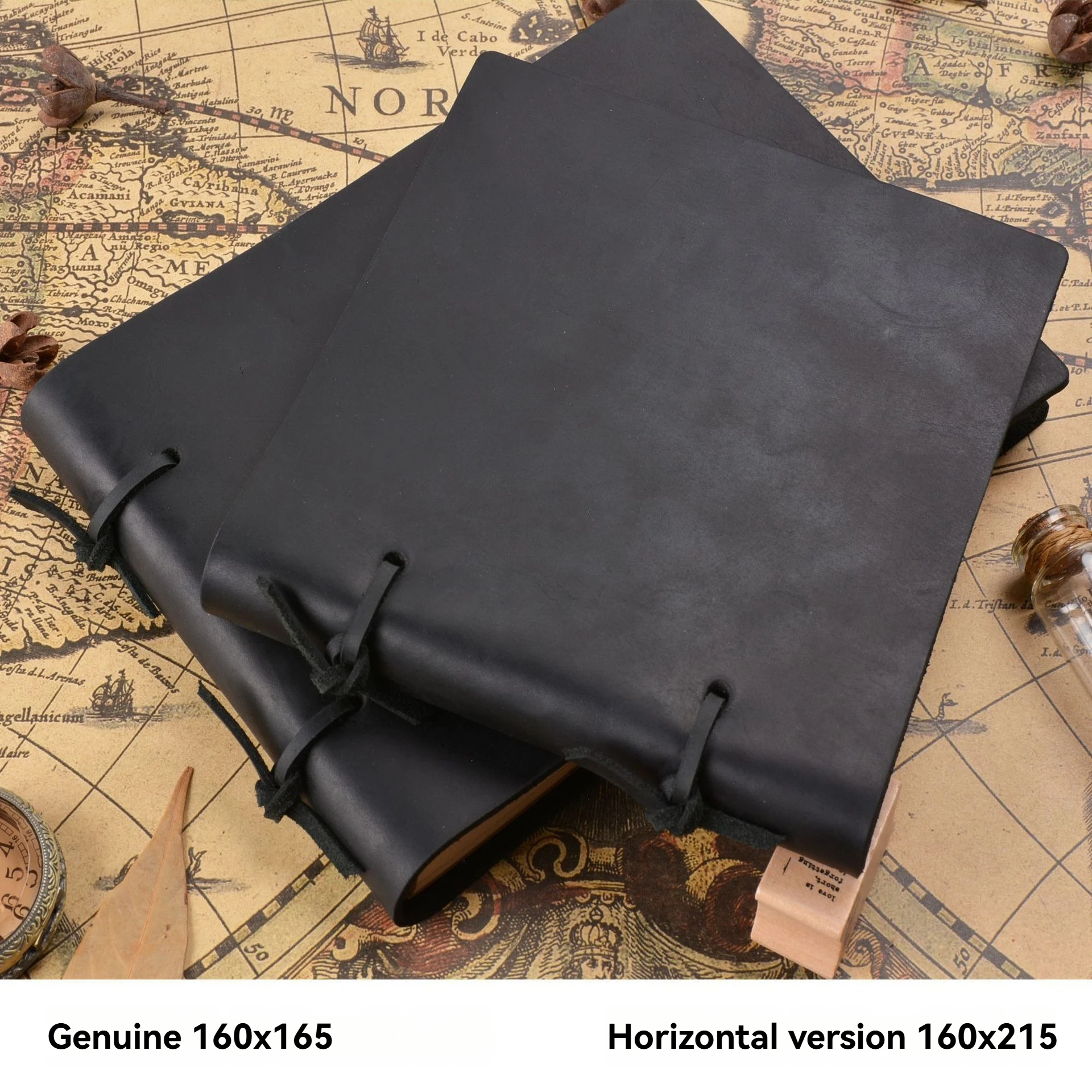 Crazy Horse Full Grain Cowhide Loose Leaf Notebook, 100 Sheets 100g Kraft Paper, Refillable Journal for Sketch Travel Diary Gift