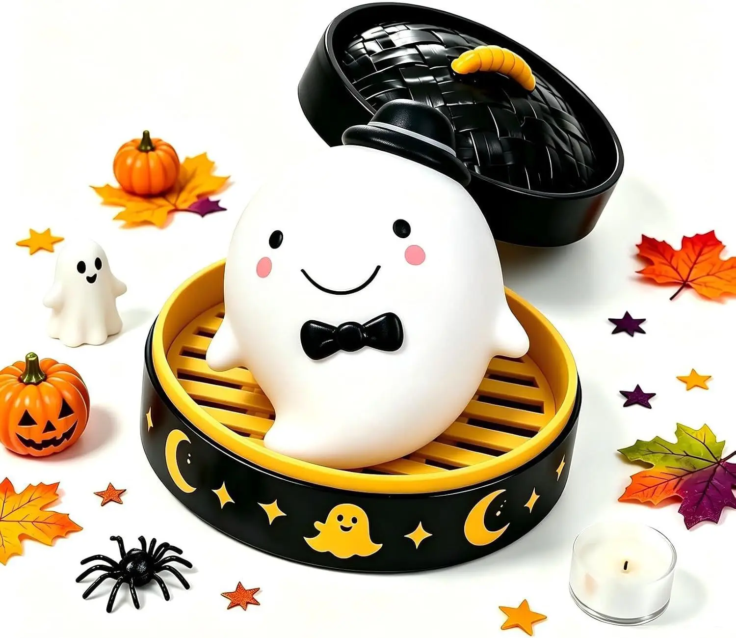 Glitter Dumpling Glitter Dumpling Squishy with Box Dumplings Sensory Squeeze Toy for Stress Relief Halloween Gift