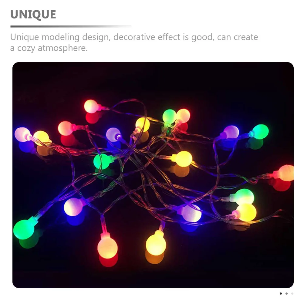

LED String Light Ornament with Round Ball Modeling Warm Light for Christmas Holiday Party Night Room Decoration Versatile Lamp