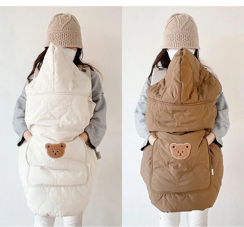 Mit kapuze Decke für Baby Kinderwagen Neugeborenen Swaddle Wrap Warme Babytrage Sling Abdeckung Säuglings Mantel Cape Schlafen Quilt 80*85 cm – Detail 5