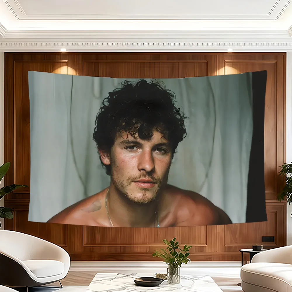 Singer S-Shawn M-Mendes-S Shawn flag Room Decoration Wall Tapestry Hanging Aesthetic Bedrooms Advertising Banner