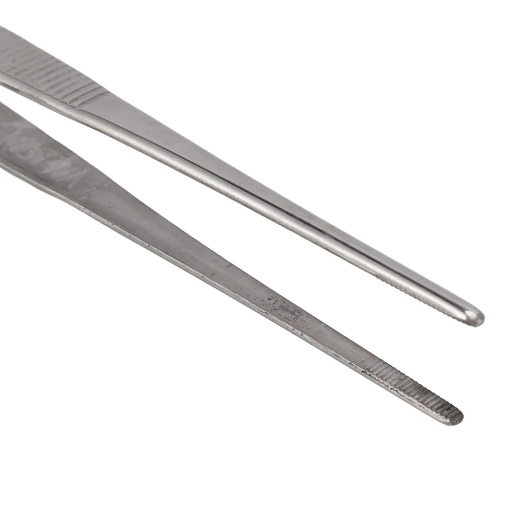 2-in-1 Design Stainless Steel Tweezers Rust Proof Straight Bonsai Tweezers Set Crescent Moon Head Curved Plant Tweezers