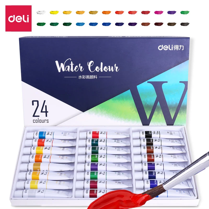 

Deli Watercolor Pigment Student Art Painting Set For Beginners Graffiti Coloring Painting Pigments Office Stationery Supplies