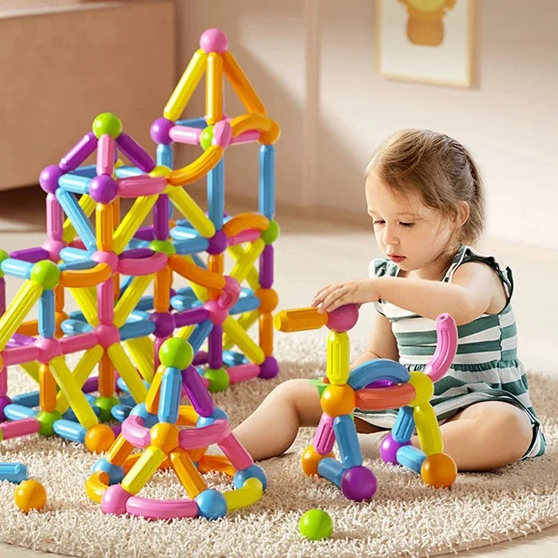 Zestaw klocków magnetycznych Zabawki dla dzieci DIY Magnet Stick Rod Building Blocks Zabawki edukacyjne dla dzieci Prezenty dla chłopców i dziewczynek