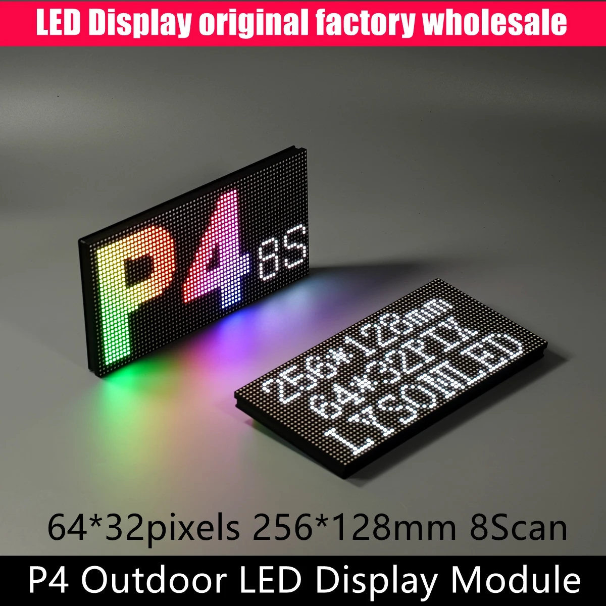 

P4 Outdoor 64x32 Pixels RGB LED Module SMD Full Color Advertising TV Display Screen Panel 256x128mm