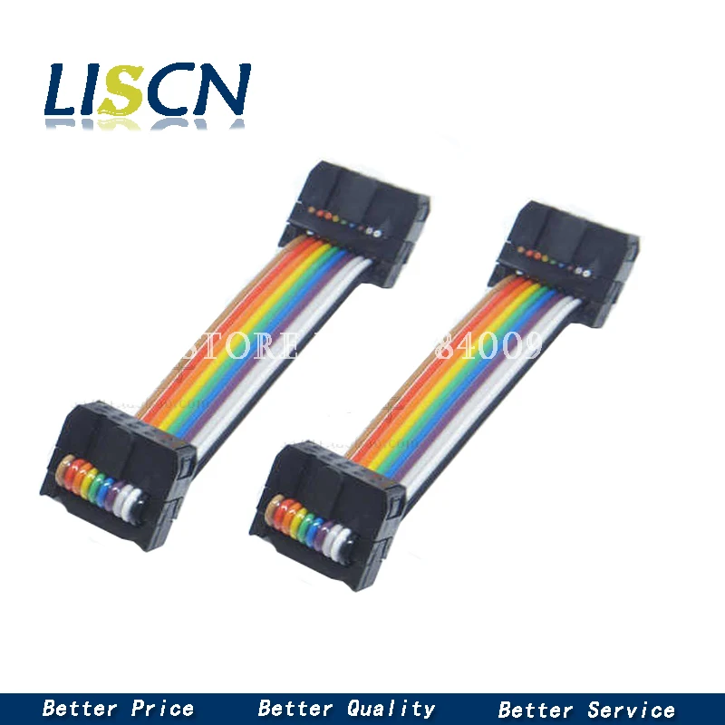 2.54MM pitch FC-6/10/14/40/50Pin 10/20/30/40/50CM JTAG ISP Download Cable Color Flat Ribbon Data Cable For DC3 IDC Box Header