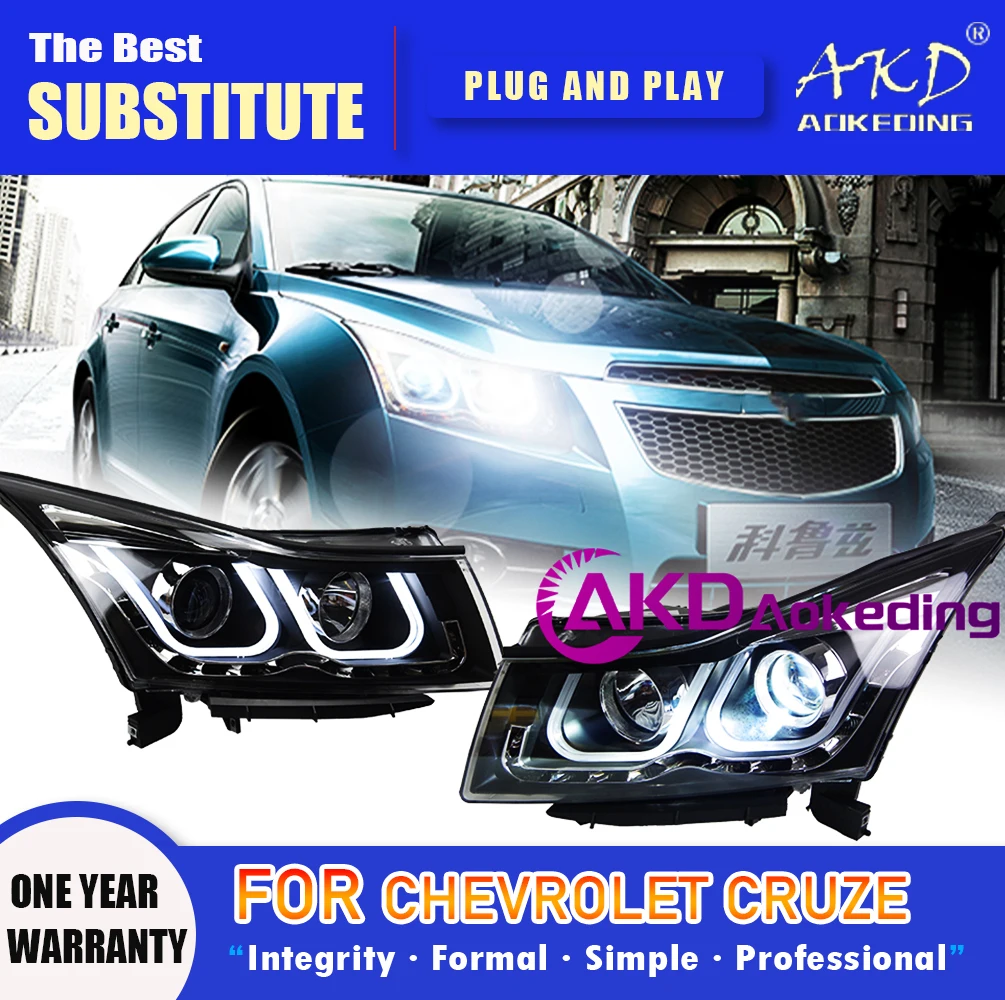 AKD Head Lamp for Chevrolet Cruze LED Headlight 2009-2016 Headlights Cruze DRL Turn Signal High Beam Angel Eye Projector Lens