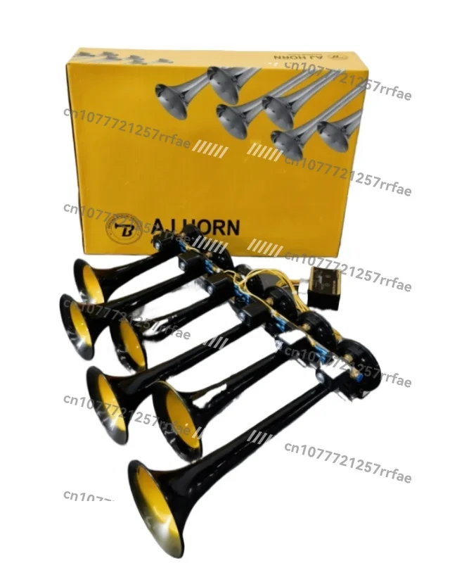 

24 volts, six tubes, thirty-six horns, tube air-controlled whistle