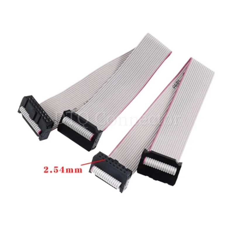 1Pcs 2.54mm FC 6/8/10/12/14/16/18/20/24/26/30/34/40/44/50 Pin Gray Flat Ribbon Cable Connector 10-100cm For DC3 IDC Box Header