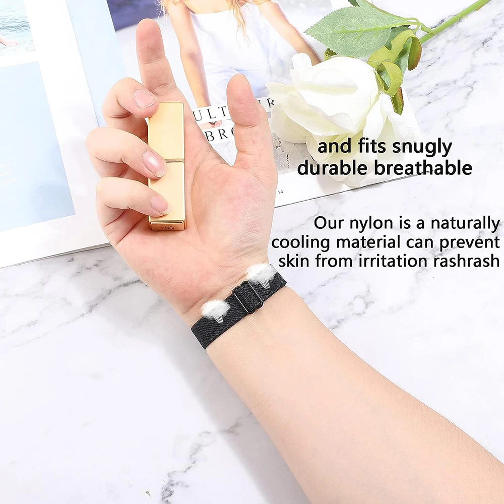 Nova pulseira de náilon elástica para xiaomi mi band 10 9 8 mulheres homens tecido pulseira de relógio loop para xiaomi banda inteligente 8 9 10