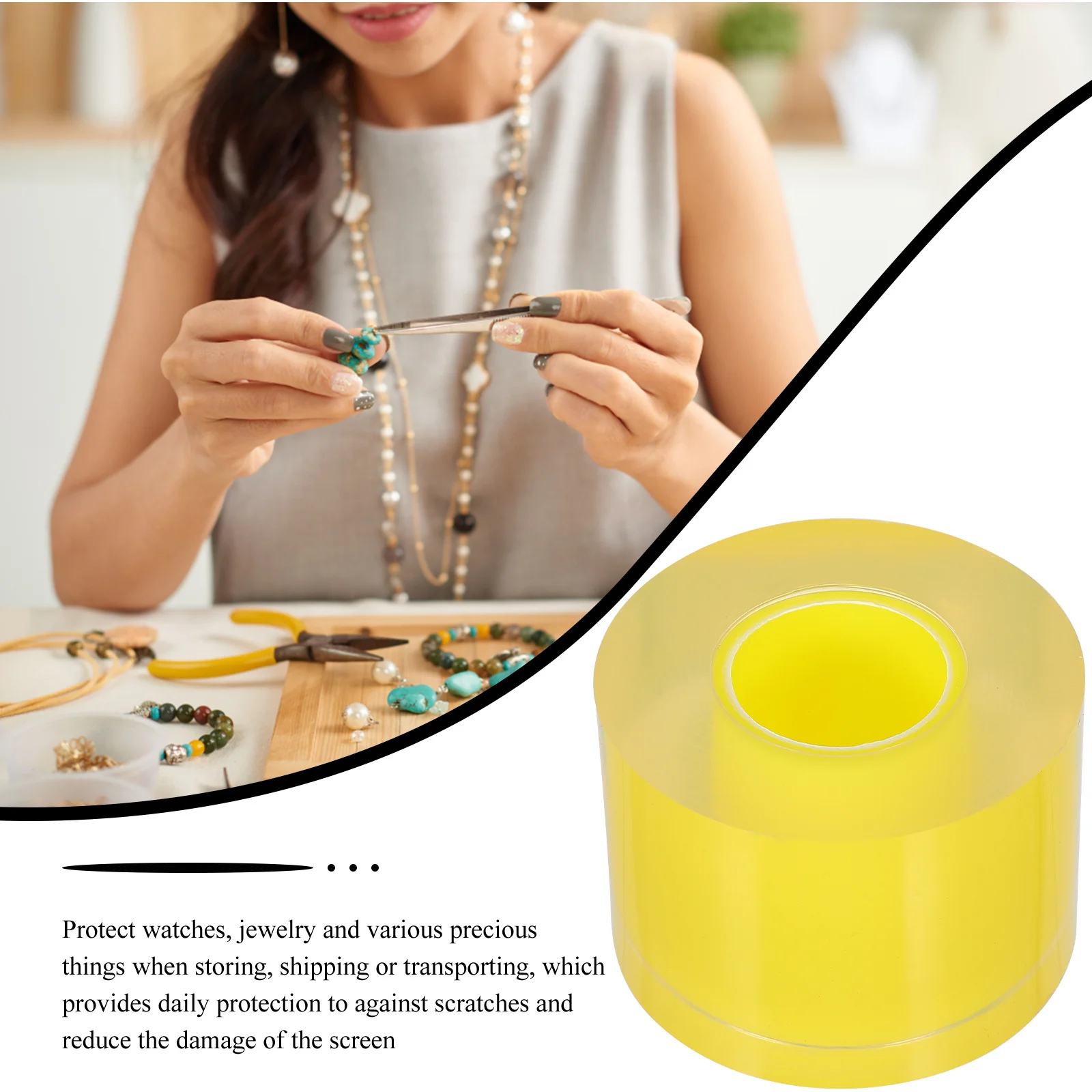 

1Pcs Anti-Static Jewelry Protective Film Tape PVC Material High Transparency Easy Apply Remove for Watch Jade Gemstone Crystal