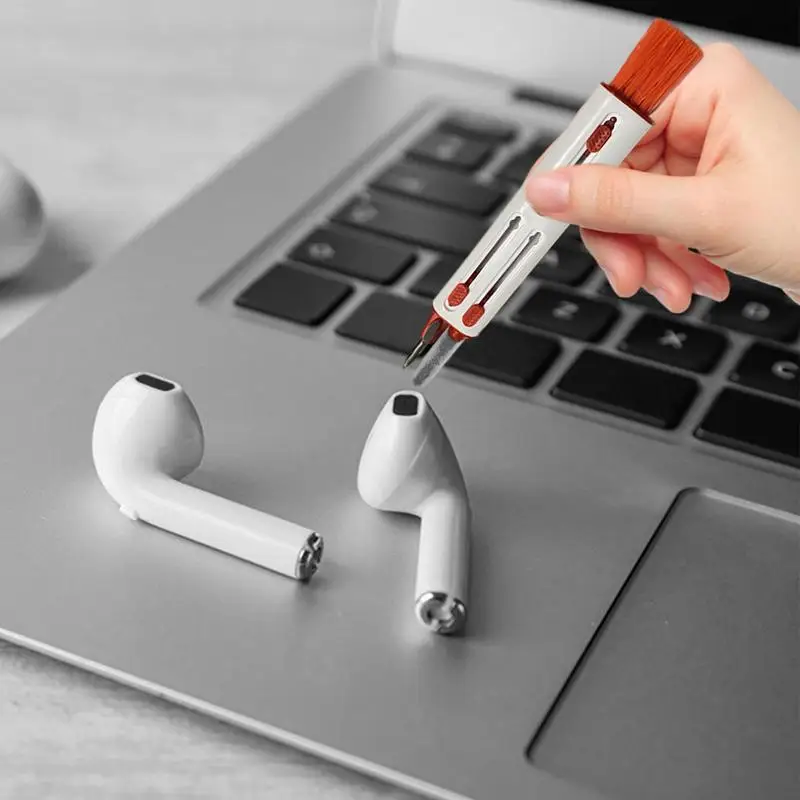 Pena Pembersih Earphone Keyboard 3 In 1 untuk Kit Alat Pembersih Dapat Ditarik Pembersih dengan Sikat Pembersih Keyboard Mekanis