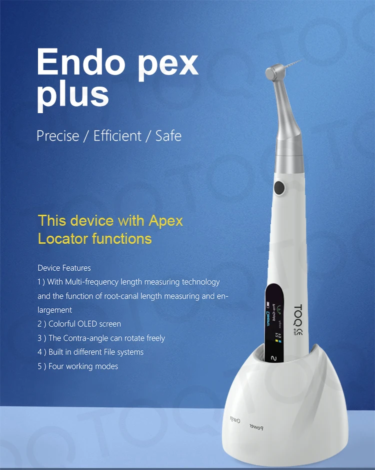 2 In 1 Dental Wireless Endo Motor Built In Apex Locator for Endodontic Rotary Root Canal Instrument Reciprocating 360° Adjustabl
