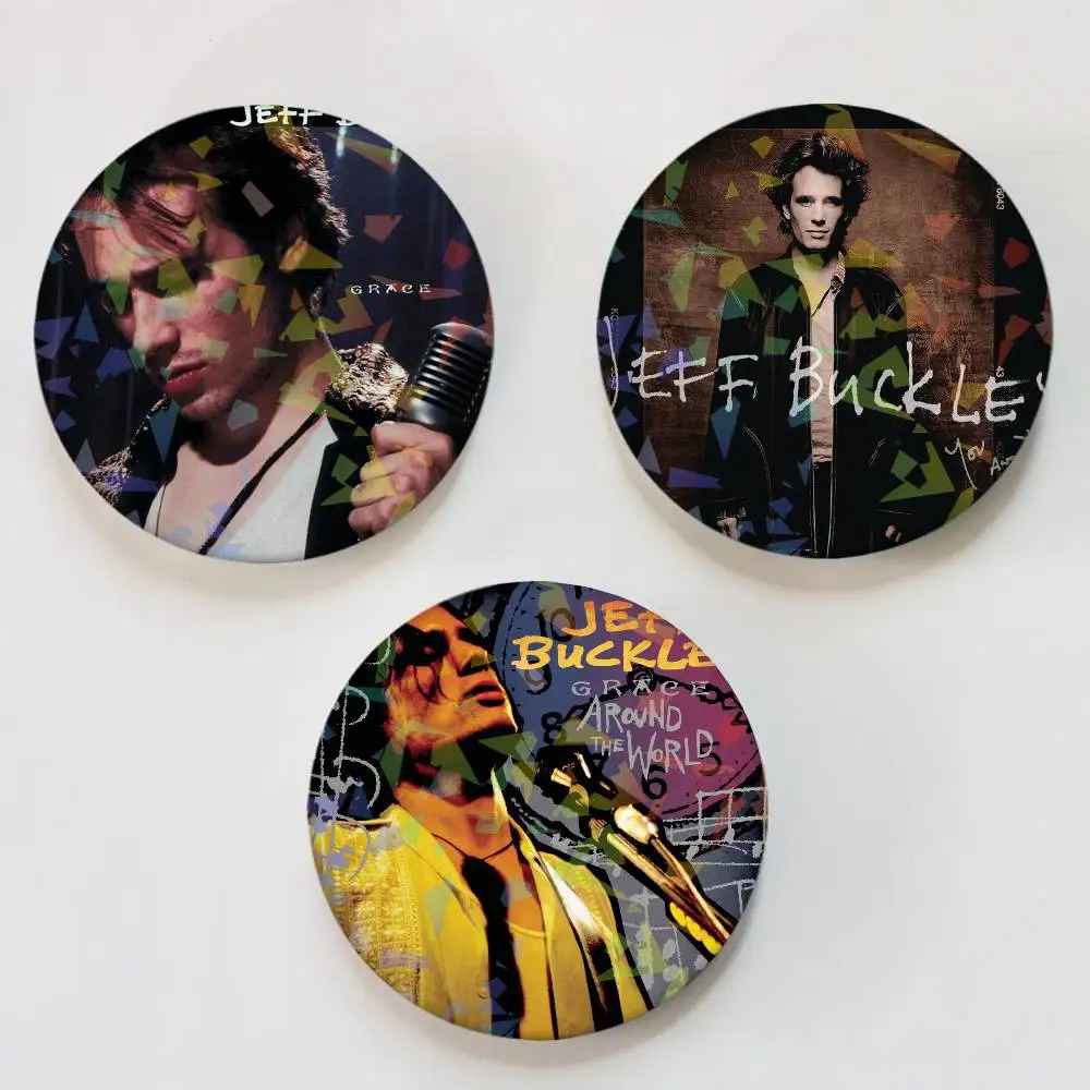 Rock Singer J-Jeff Buckley Badges Round Laser Badge Brooch Backpack Accessories