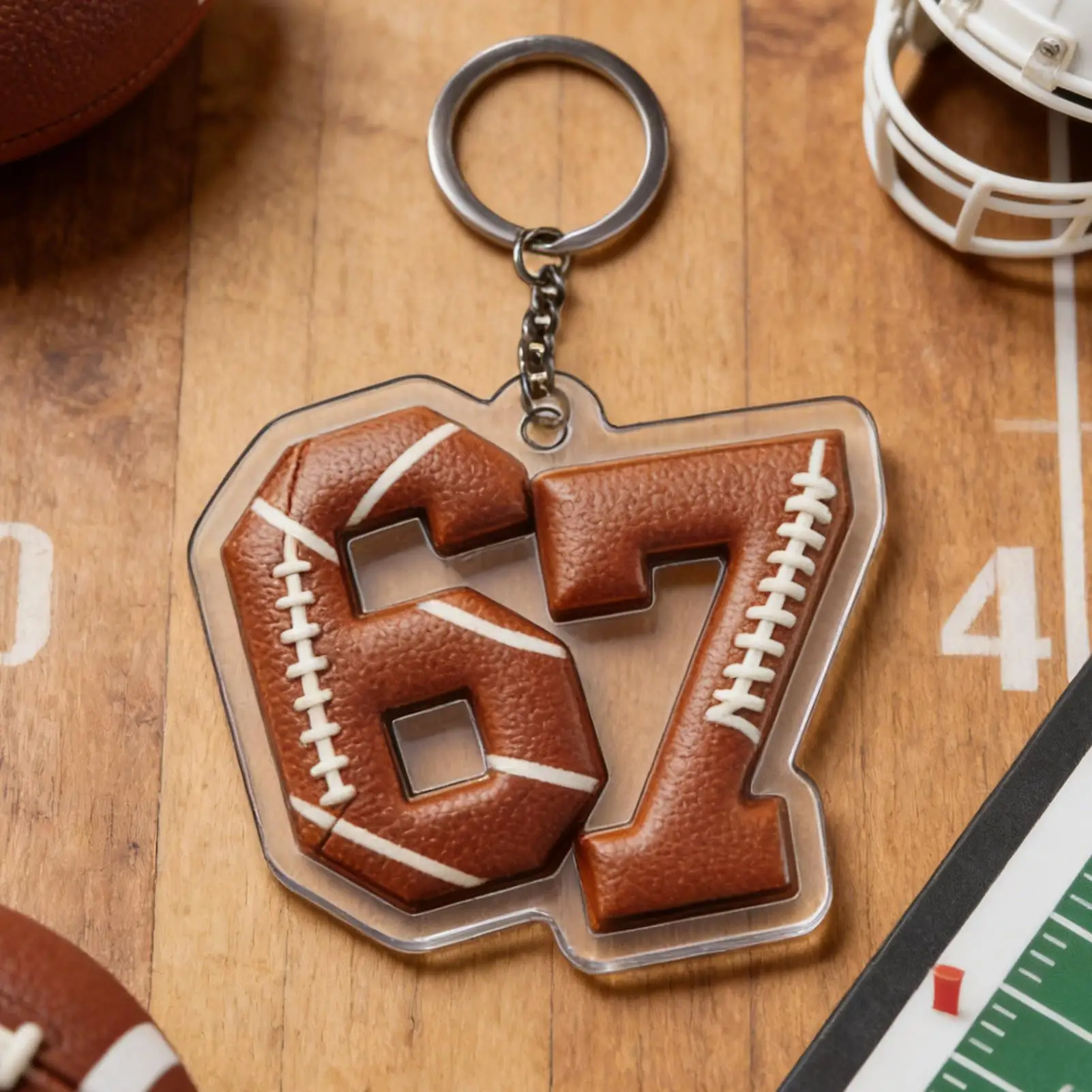 Sport Keychain Charms 2D Backpack Decoration Keyring Ball Key Chains For Handbag Bag Schoolbag Wallet Birthday Party Favors