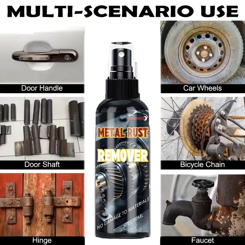 Rust Remover Spray 100ml- Metal Restorer for Rusted Wheels, Hinges & Bike Chains, Fast-Acting, Multi-Purpose & Powerful