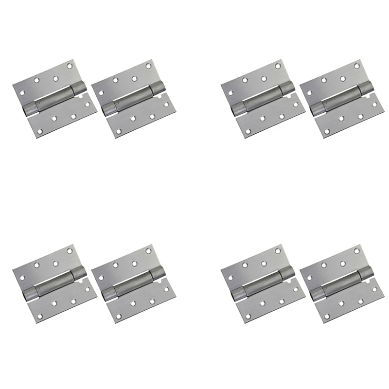 

Self Closing Door Hinge, 8 Pack 4 Inch Heavy Duty Square Stainless Steel Mortise Spring Automatic Closer Hinge Hardware