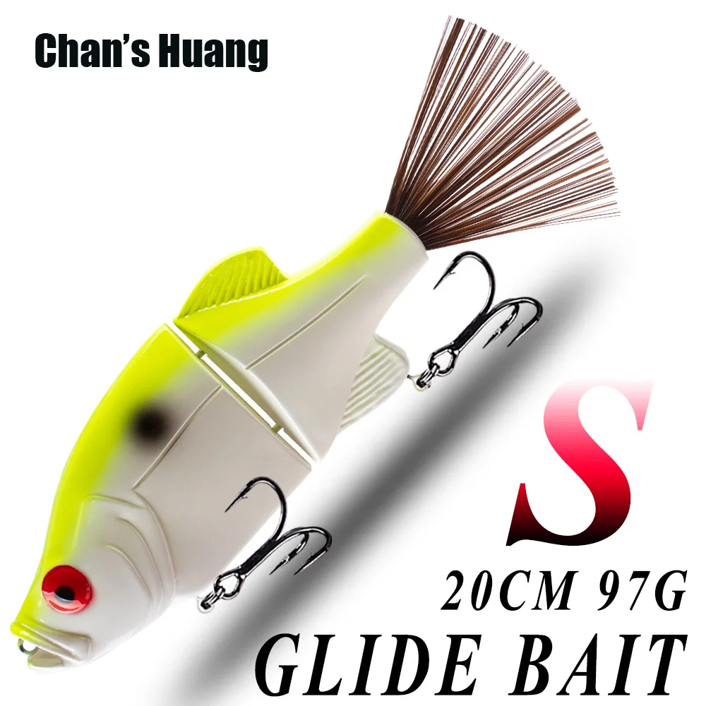 Chan's Huang 1PCS 7.8INCH 3.42OZ Segment Fishing Lures Swimbait Sinking Artificial Bait Glide Bait Brush Tail