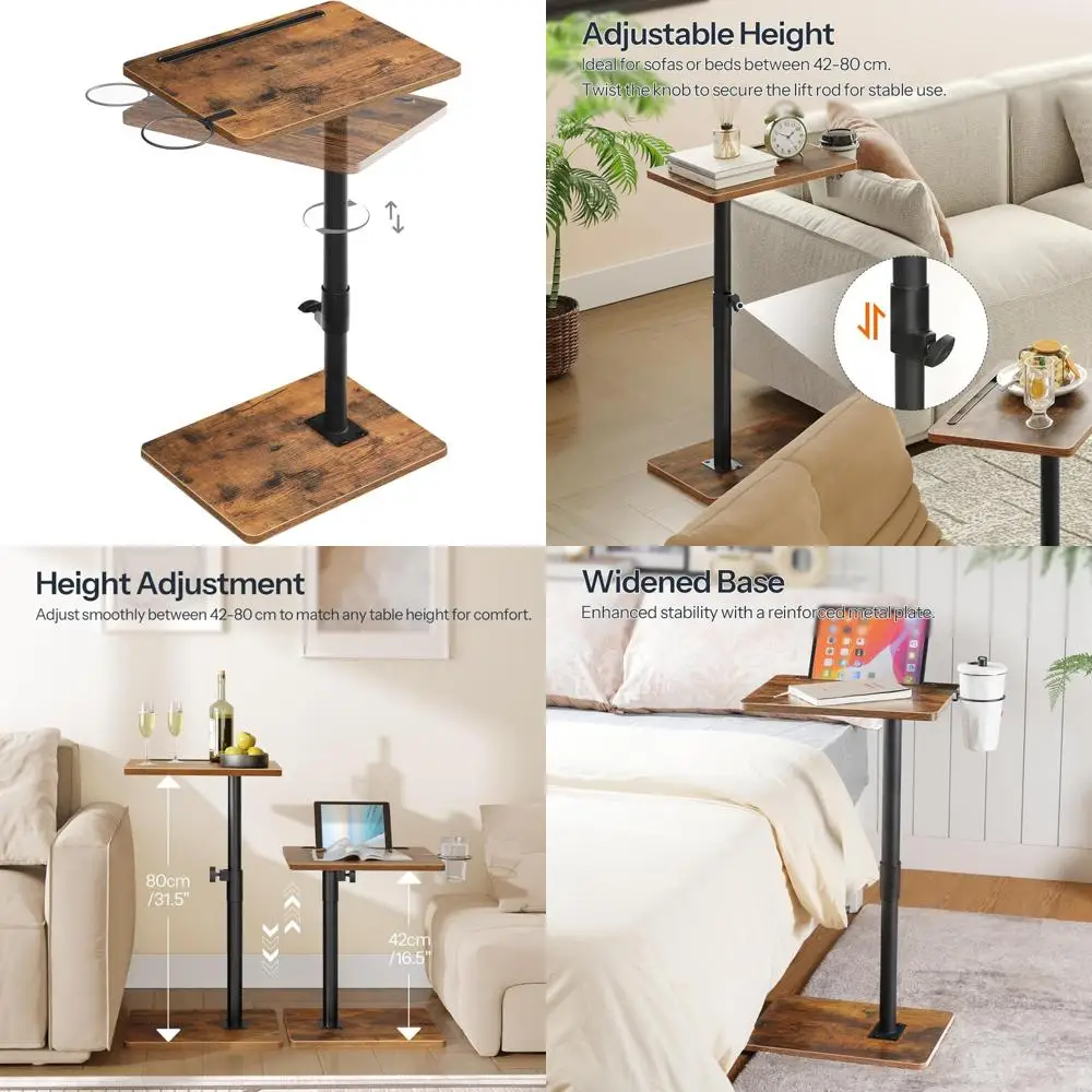 

Поворотный поднос для телевизора с регулируемой высотой, C-образный диван, подлокотник, приставной столик для закусок и напитков