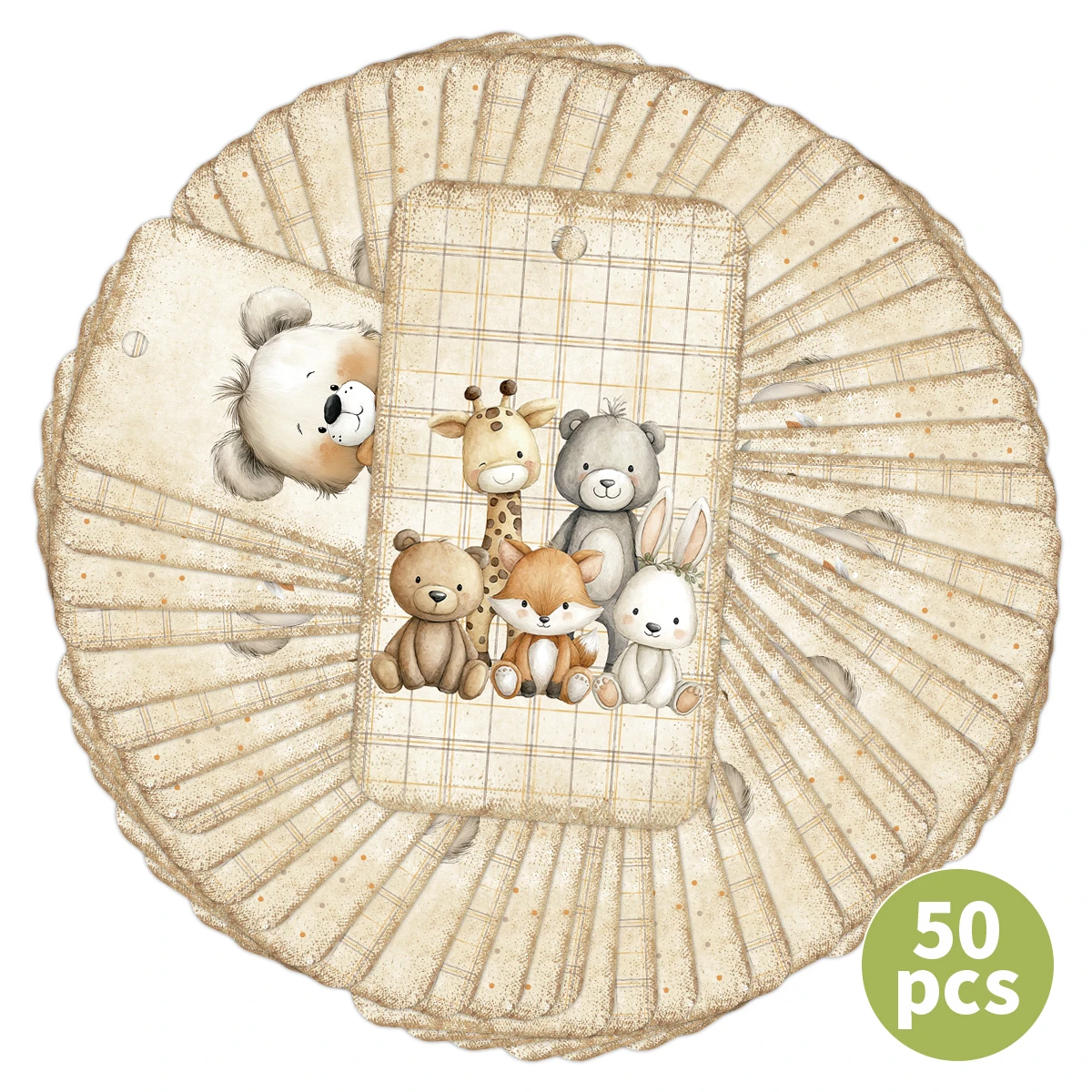 50 Stück herzfilztes Tier-Hängeetiketten mit Hanfseil, Geburtstag, Hochzeit und Geschlecht offenbaren Party-Geschenketikettenetiketten, DIY-Bastelprojekt – Detail 2